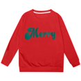 thumbnail image 4 of MIASHUI Chandail en Molleton pour Filles Imprimé Lettre Décontracté Ample à Capuche, Rouge, 3-4 Ans, 4 of 5