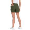 thumbnail image 5 of HDE Women's Cargo Shorts with Pockets High Waisted Casual Shorts Olive Green L, 5 of 6