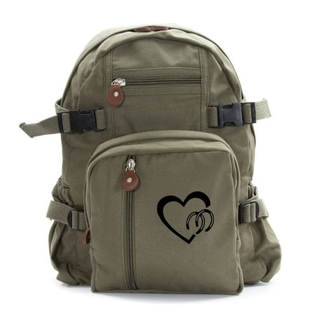 Heart with Horse Shoes Love Your Horses Army Heavyweight Canvas Backpack (Best Shoes With Khakis)