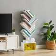 thumbnail image 2 of VECELO 6-Tier Tree Bookshelf, Floor Standing Bookcase with Drawer, Modern Utility Organizer Shelves for Bedroom, Living Room, Home Office, White, 2 of 7