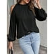 thumbnail image 5 of Blusas Elegantes e Informales para Mujer, con Hombros Descubiertos, Cuello con Volantes, Camisas de Moda de Otoño para el Trabajo Negro M, 5 of 10