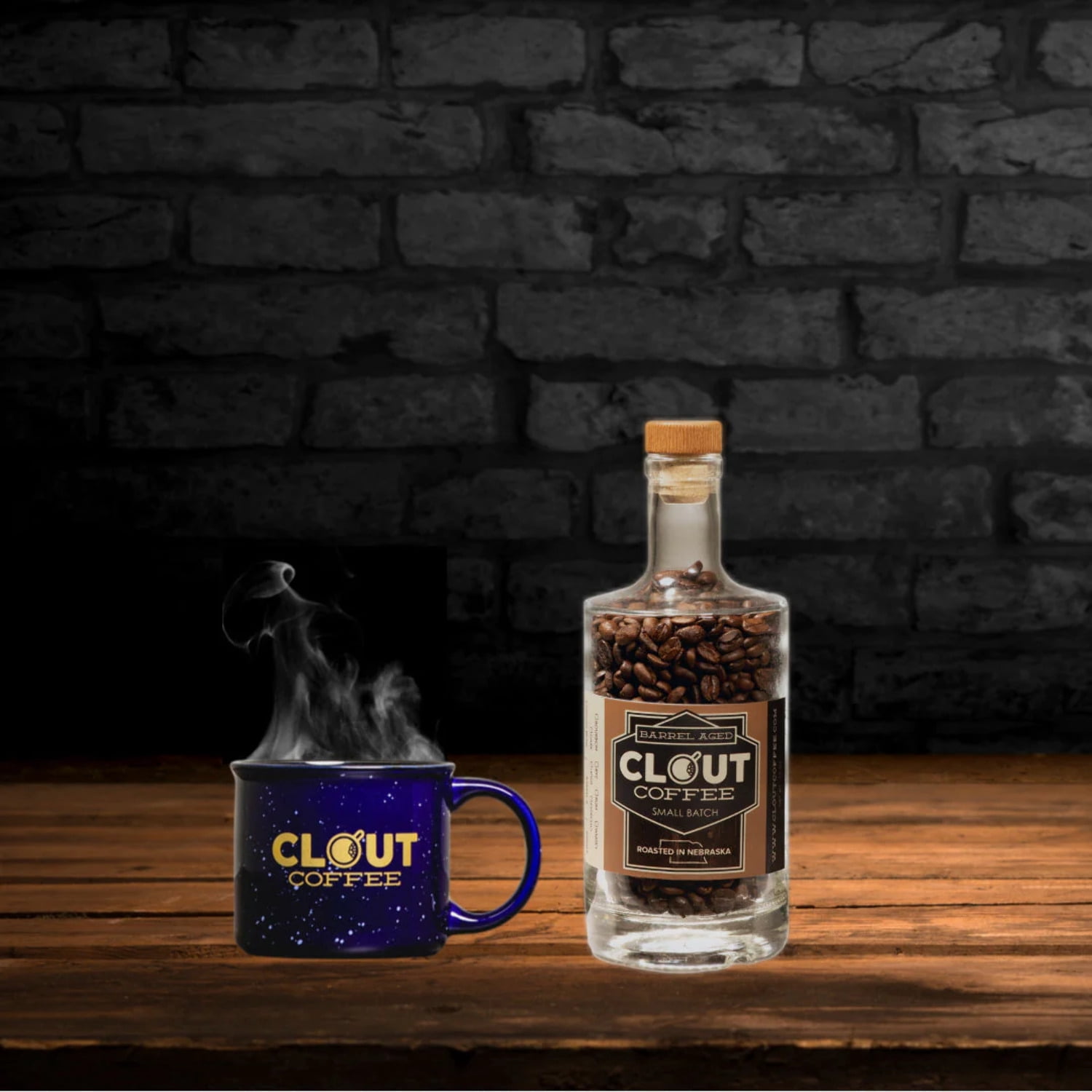 Whisky Barrel Aged Coffee, Light Roast, Whole Bean Coffee - Gift Bottle