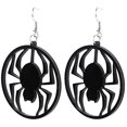 thumbnail image 2 of 3 pendientes de Halloween, pendientes colgantes de acrílico gótico oscuro con forma de araña, 2 of 5