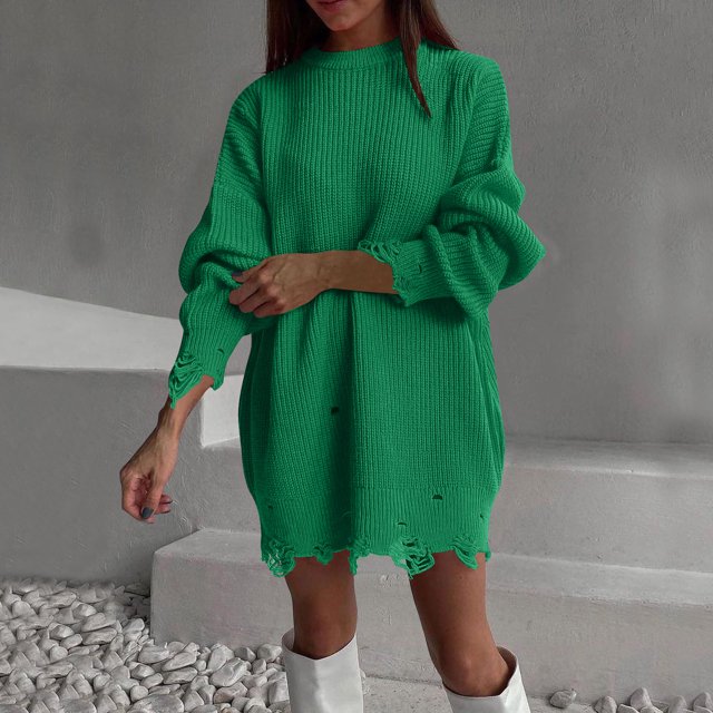 Qertyioot Cardigan Chandails for Femmes, Mode Femmes Col Rond Moyen Long Tricoté Long Manches Top Veste
