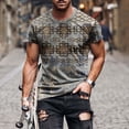 thumbnail image 2 of DeHolifer T Shirt for Men Ethnic Style Retro Print Crewneck Short Sleeve T Shirt Loose Casual Tee Tops Dark Gray 4XL, 2 of 5
