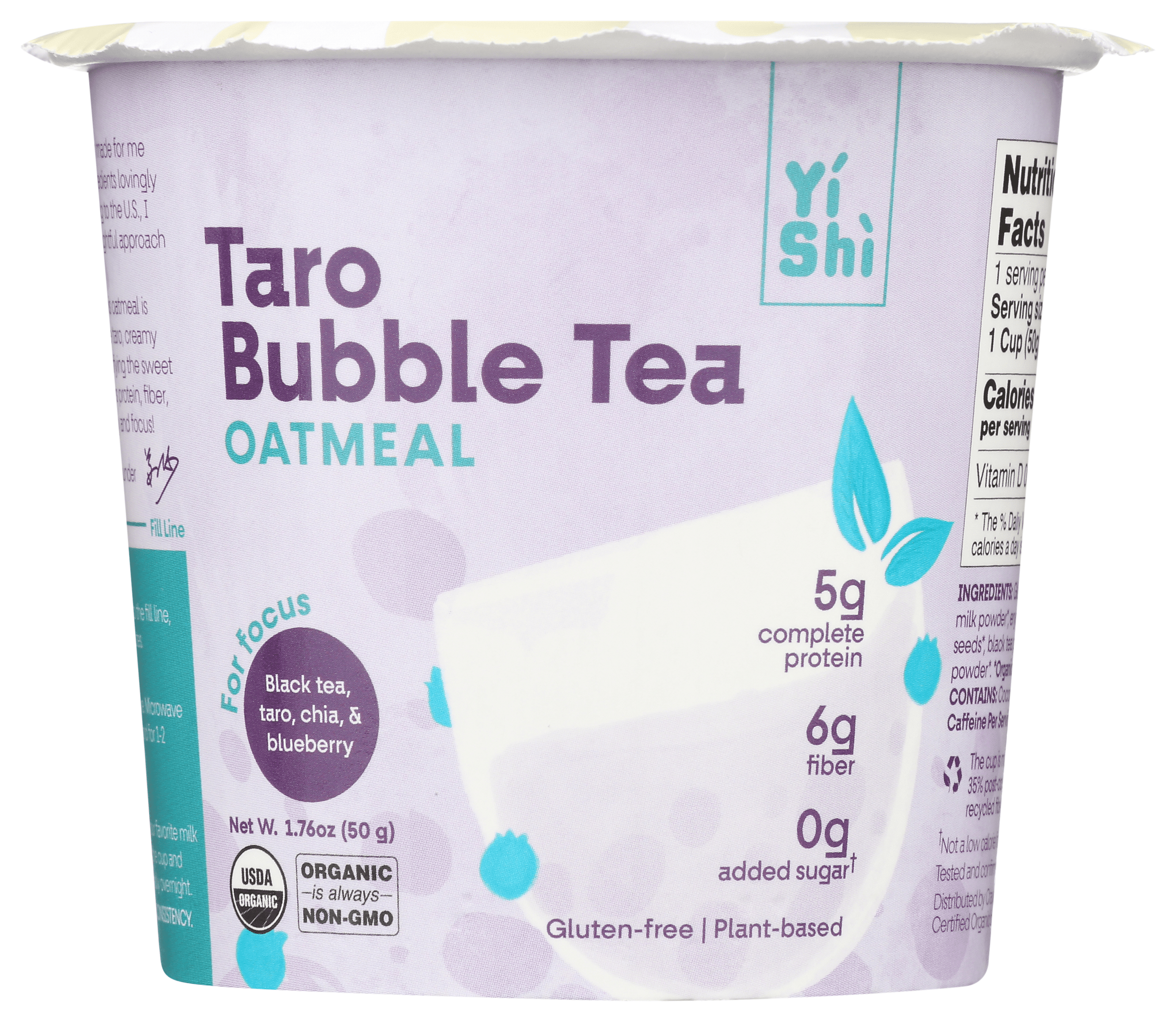 YISHI Taro Bubble Tea Instant Hot Oatmeal 1.76 oz