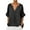 Black, variant on MIXUE Womens Summer Tops Linen Solid Color Button Down V Neck Short Sleeve Loose Casual Fashion Pullover T Shirts Sportwear,Gray,S