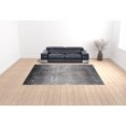thumbnail image 2 of HomeRoots 512140 10 x 13 ft. Gray Black & Silver Abstract Power Loom Distressed Rectangle Area Rug with Fringe, 2 of 5