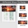 thumbnail image 6 of Ocean Beach Kitchen Curtain Valances Coastal Sunset Tropical Palm Tree Seaside Summer Window Valance for Bedroom Bathroom Living Room Dining Room Valances Set 54 by 18 in, 1 Panel, 6 of 6