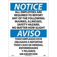 thumbnail image 1 of Notice Labels; All Employees Are Required To Report..(Bilingual), 20X14, Adhesive Vinyl, 1 of 1