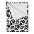 thumbnail image 2 of Tattoo Soft Flannel Fleece Throw Blanket, Tattoo Style Young Woman Portrait with Luxuriant Hair Female Fashion Concept, Cozy Plush for Indoor and Outdoor Use, 50" x 70", White and Black, by Ambesonne, 2 of 5