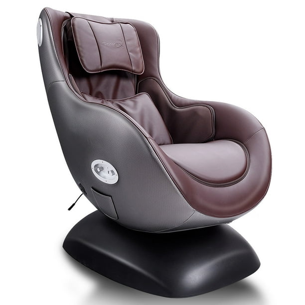 Costway Brown Leisure Curve Heated Massage Chair Wireless Bluetooth