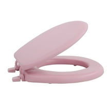 Standard Vinyl Soft Adjustable Hinges Toilet Seat with Close Lid, Tea Rose