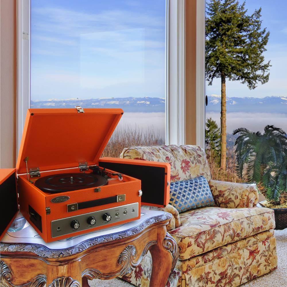 Pyle PLTT82BTOR Bluetooth Turntable Orange Record Player + Vinyl-MP3 Recording - image 5 of 5