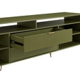 thumbnail image 6 of DUMBO 85" Mid-Century Modern TV Stand with 6 Shelves & 2 Drawers in Olive Green, 6 of 12