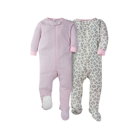 Gerber Girl - Gerber Footed Tight-fit Unionsuit Pajamas, 2pk (Baby Girls)