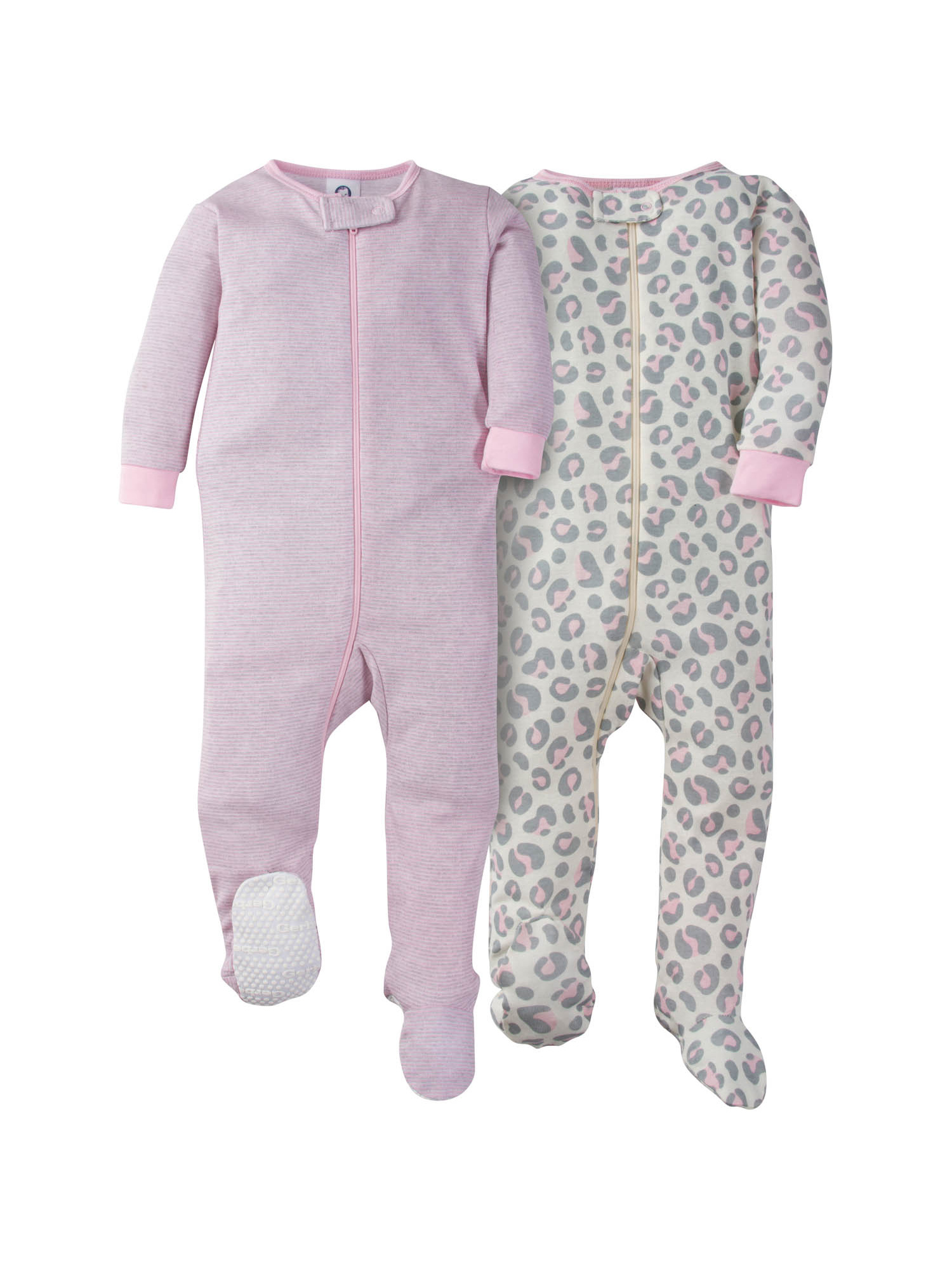 Gerber Baby-Girls 2-Pack Footed Unionsuit Sleepers