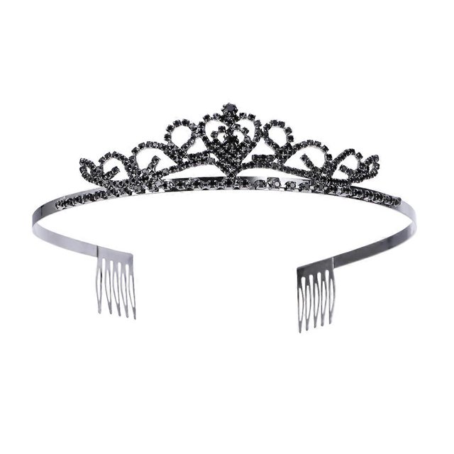Wedding Bridal Rhinestone Hair Barrettes / Hair Comb / Hair Clip / Hair Loop (Black)