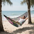 thumbnail image 5 of Hanging Hammock Portable Travel Camping For Outdooor Beach Camping Hiking A Skull & Floral Design, 5 of 8