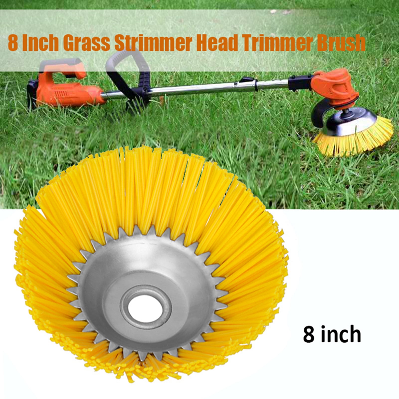 1x6" Trimmer Head Grass Strimmer Wire Wheel Mower Weed Brush For Dust Removal