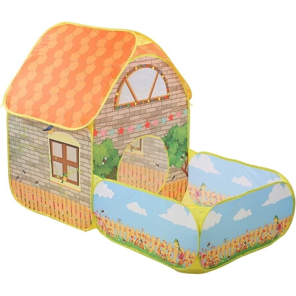 Indoor Outdoor Playhouse for Baby, Children Tent House Playing Crawling Tent with Courtyard Garden Gift Boys and Girls Christmas Birthday Toys Gifts