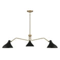 thumbnail image 3 of Trade Winds Delphine 3-Light Pendant in Matte Black with Natural Brass, 3 of 5
