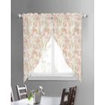 thumbnail image 3 of Pink Flowers Swag Valances for Windows, Country Botanical Floral Leaves Romantic Rod Pocket Sheer Valances for Large Windows, Swag Toppers Light Filtering for Kitchen Living Room 2 Panels 36''x63'', 3 of 6