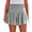 Gray, variant on Womens Linen Shorts Smocked High Waisted 2026 Summer Shorts Trendy Ruffle Wide Leg Short Boho Beach Short Dark Green S
