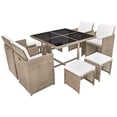 thumbnail image 2 of vidaXL Patio Dining Set Table and Chairs Outdoor Bistro Set Beige Poly Rattan, 2 of 37