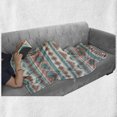 thumbnail image 6 of Tribal Soft Flannel Fleece Throw Blanket, Vintage Design Native Style Geometric Triangles Print, Cozy Plush for Indoor and Outdoor Use, 60" x 80", Cream Aqua and Peach, by Ambesonne, 6 of 6