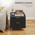 thumbnail image 3 of HOMCOM Bedside Table, Nightstand with 2 Drawers for Bedroom, Black, 3 of 9