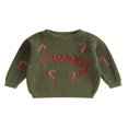 thumbnail image 1 of Candy Cane Embroidery Long Sleeve Sweaters for Baby Christmas, 1 of 9
