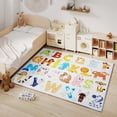 thumbnail image 3 of Janvonne Animal Alphabet Kids Area Rug - Soft ABC Learning Carpet, Non-Slip Washable Play Rug for Nursery Playroom Bedroom,4X5ft, 3 of 9