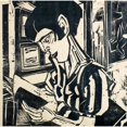 thumbnail image 2 of Albert Müller 12x12 Black Ornate Wood Framed Double Matted Museum Art Print Titled: Reading Woman, 2 of 5