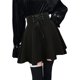 thumbnail image 2 of Plaid Skirts for Womens Irregular Hem Lace Up Short Gothic Skirts Un negro puro. G Un negro puro. G Xishao ropa, 2 of 2
