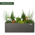 thumbnail image 3 of Vego Garden Modern Raised Garden Bed 17" Tall 27" x 53" Heavy Planter Box for Trees Plants Flowers Double-Walled Metal Planters for Commercial Residential Patio, Urban Charcoal, 3 of 5