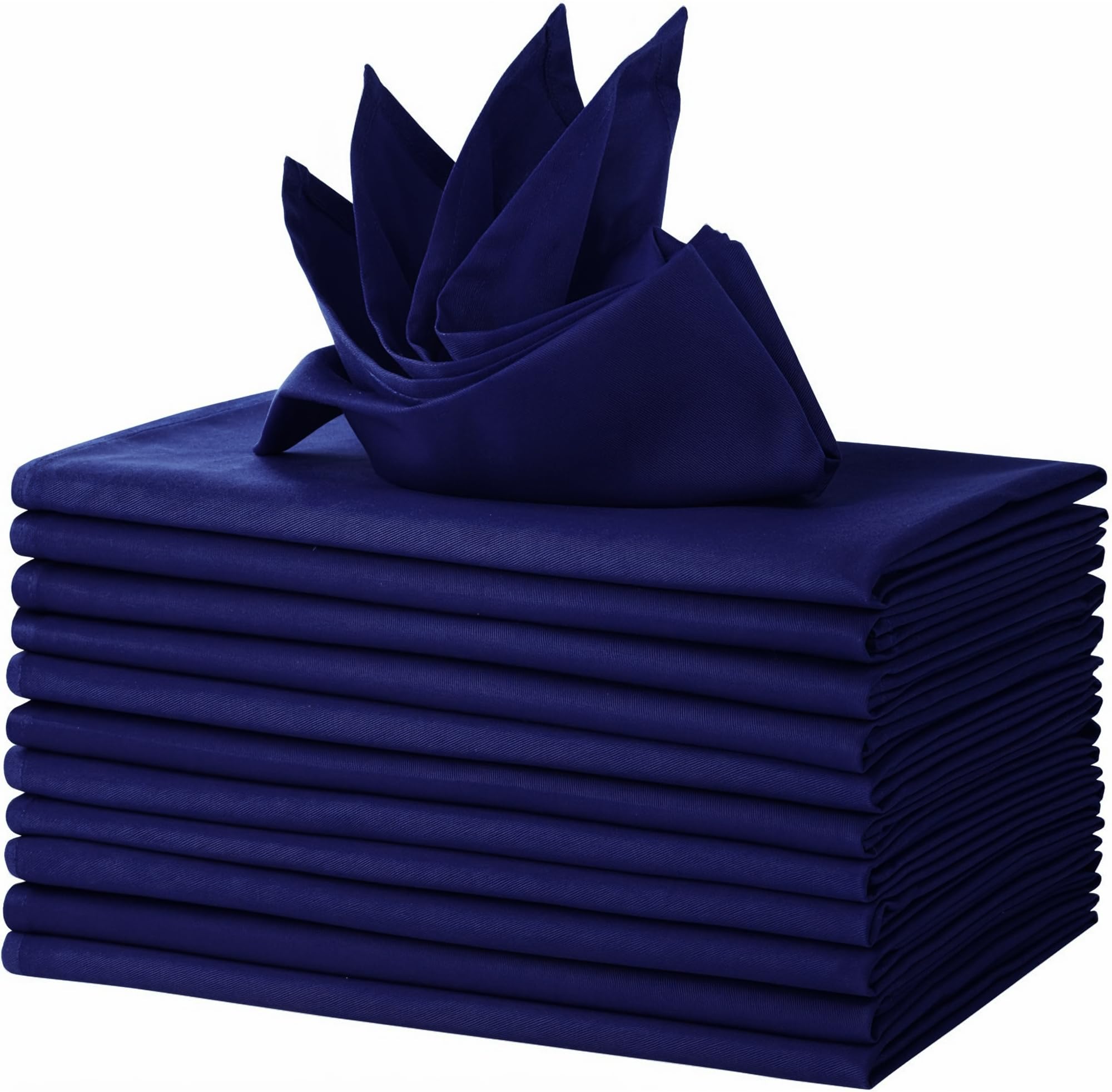 6 Serviettes De Table Réutilisables - 50.8x50.8cm Bleu Nuit | Polyester Infroissable, Lave-Vaisselle