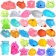 thumbnail image 3 of Muyoka 28 piezas/25 piezas Glitter Mochi Squishy Toys Random Animal Squishy Toys Party Favor para niños Alivio del estrés Glitter Animals Mochi Squishy Toy Silicona Cute Animals Mochi Fidget Juguetes Muyoka Hogar, 3 of 6