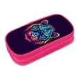 thumbnail image 3 of Large Storage Pencil Case, Neon Tiger Style Pattern with Zipper Large Capacity Pen Bag, 3 of 8