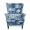 Denim Patchwork, variant on Cugasmaru Red Winter Village Wingback Chair Covers Stretch Spandex Wing Chair Slipcovers Non-Slip Single Seater Sofa Cover for Living Room