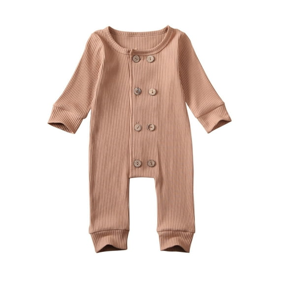 Seyurigaoka New Infant Baby Girls Solid Romper Cotton Kids Girls Long Sleeve Bodysuits Spring Clothes
