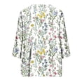 thumbnail image 5 of Mifsaly Button Down Shirts for Women Floral Print V Neck 3/4 Sleeve Linen Tops Empire Waist Lightweight Boho Summer Top Beach Vacation Daily Wear Outfits XXL, 5 of 5