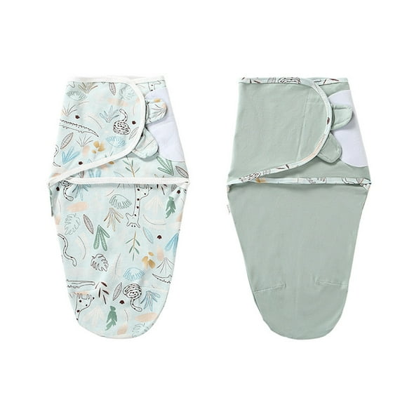 Newborn Swaddle Set: 2-Pack Cotton Sleep Sacks for Infants, Size S (0-3 Months) - Includes Grass Green & Mint Colors