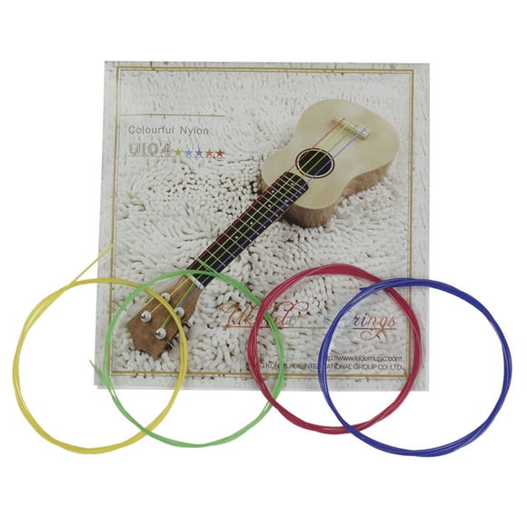 Graflsoa Muslady 4-Piece Colorful Ukulele String Set (U104) with Random Card Packaging, High-Quality Nylon for Clear Sound, Multiple Color Options