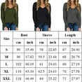 thumbnail image 2 of SWQZVT Women Long Sleeve Shirts Sexy Solid Color Blouses V-Neck Pocket Tops Black Quick Drying T-shirt Casual Spring Tee 2024, 2 of 3