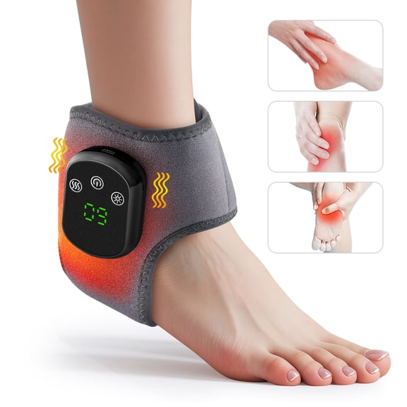 Cordless Heated Foot Massager, 5 Heat 3 Vibration Foot Massager for Neuropathy, Rechargeable Ankle Massager Foot Warmer for Foot Relief, Gifts for Men Women