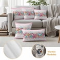 thumbnail image 5 of Summer Starfish Pink Outdoor Pillow Covers 18x18 Set of 2,Waterproof Patio Throw Pillowcase Protectors,Beach Coral Conch Coastal Square Decorative Pillow Shams Cushion Covers for Seat Bed Couch Sofa, 5 of 8