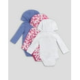 thumbnail image 2 of Hanes Hoodie Bodysuits 3-Pack Flexy Baby Knit Long Sleeve 4-Way Boys Girls Light, 2 of 2