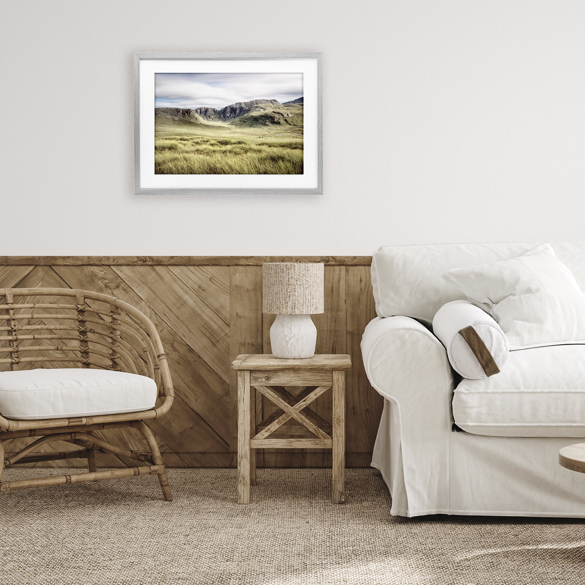 Stupell Industries Irish Countryside Hills Gray Framed Print Under Glass, design by Andy Amos
