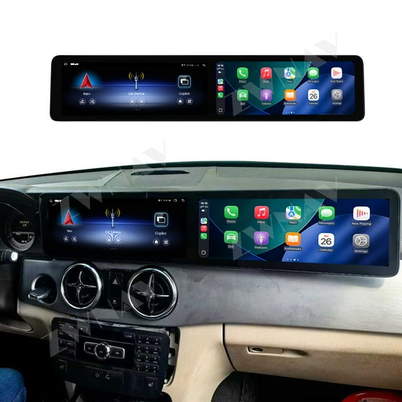 ZWNAV Android13 for Mercedes-Benz GLK 2013-2015 12.3 inch Dual QLED Touch Screen Car Stereo Audio Radio Multimedia Player Navigation